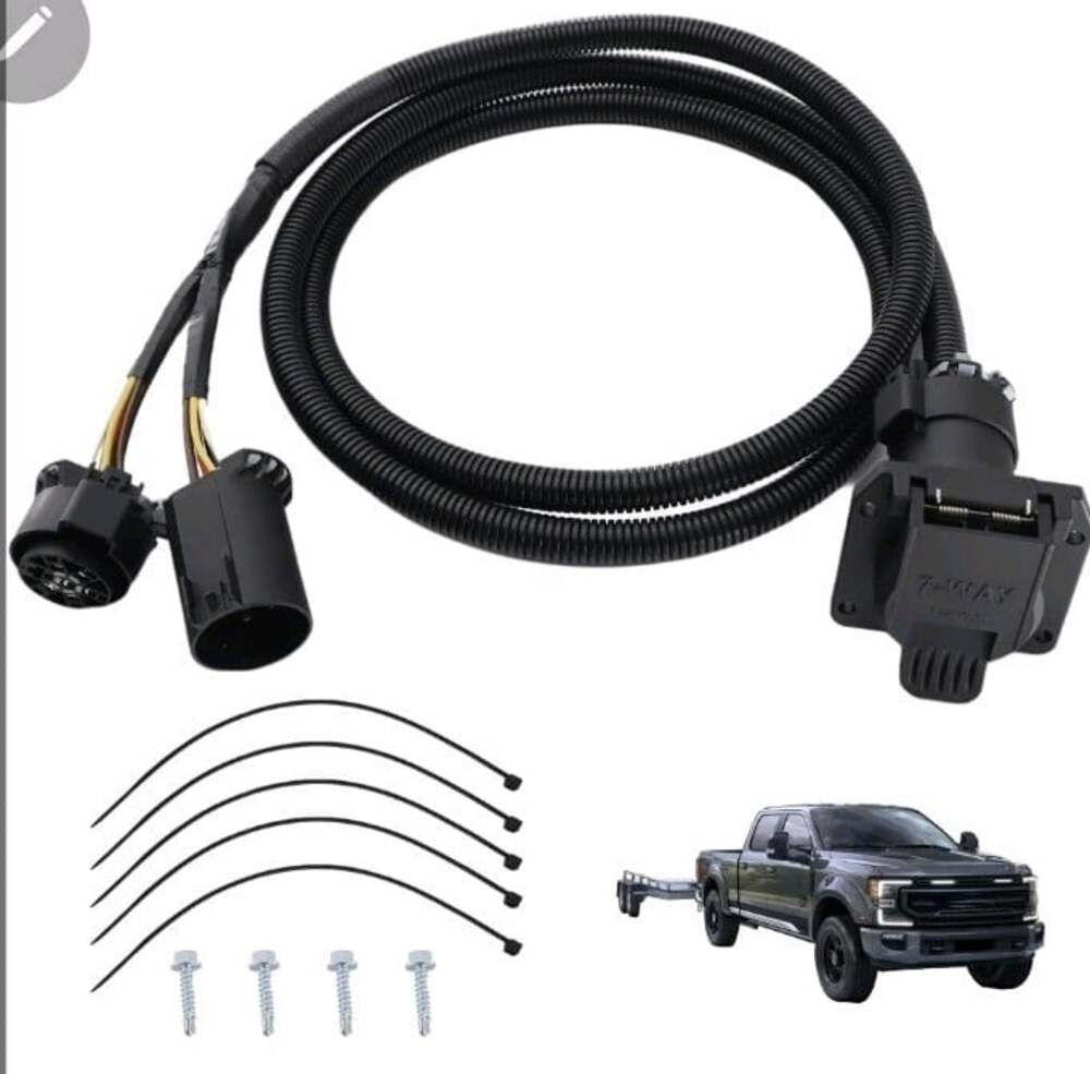 7Ft 7-Pin Trailer Wiring Harness Extension Plug Truck Bed Safety Transfer 56070